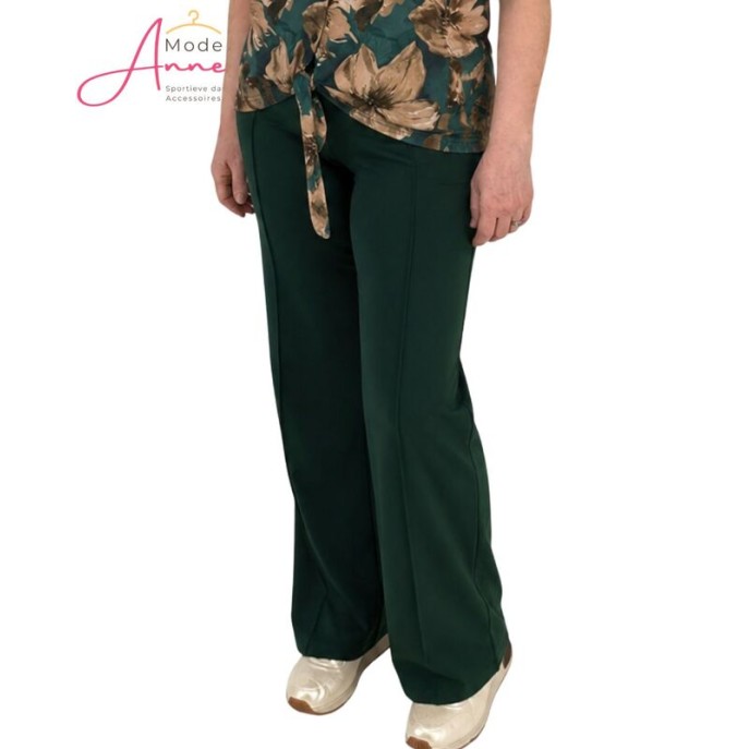 Enjoy Pantalon wide leg Bottle groen 416130